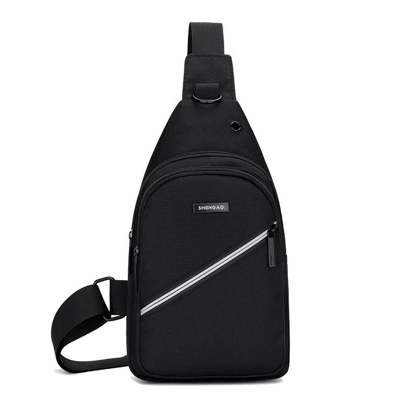 Men's Casual Breast Bag, Trendy Oblique Span Bag, Multi-layer Oxford Cloth Large-capacity Breast Bag.