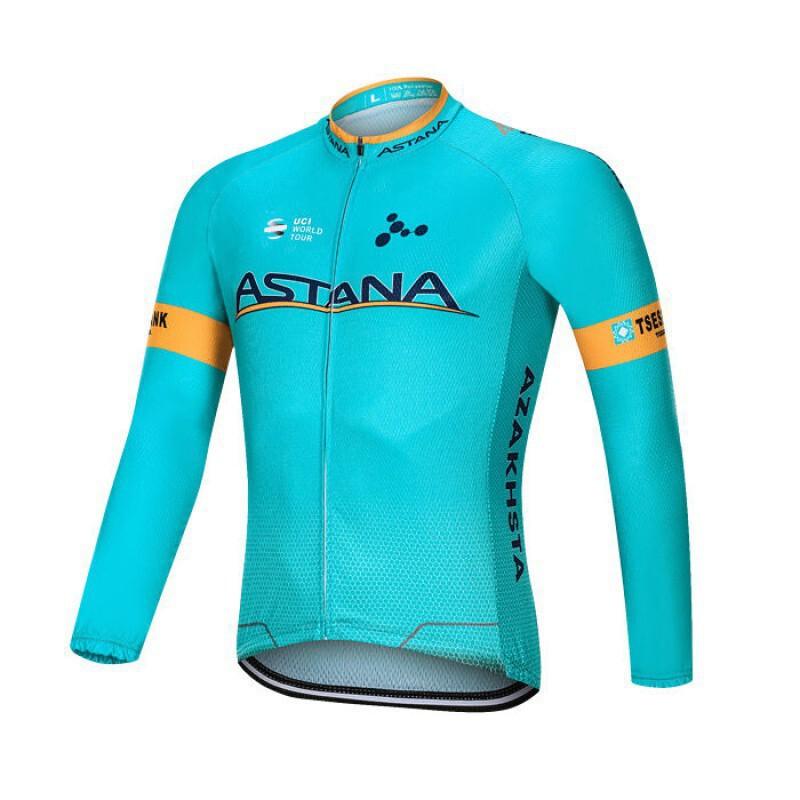 Mens Cycling Jersey Set Long Sleeve Slim Fit Mountain Road Bike Apparel Quick Dry Breathable UV Protection