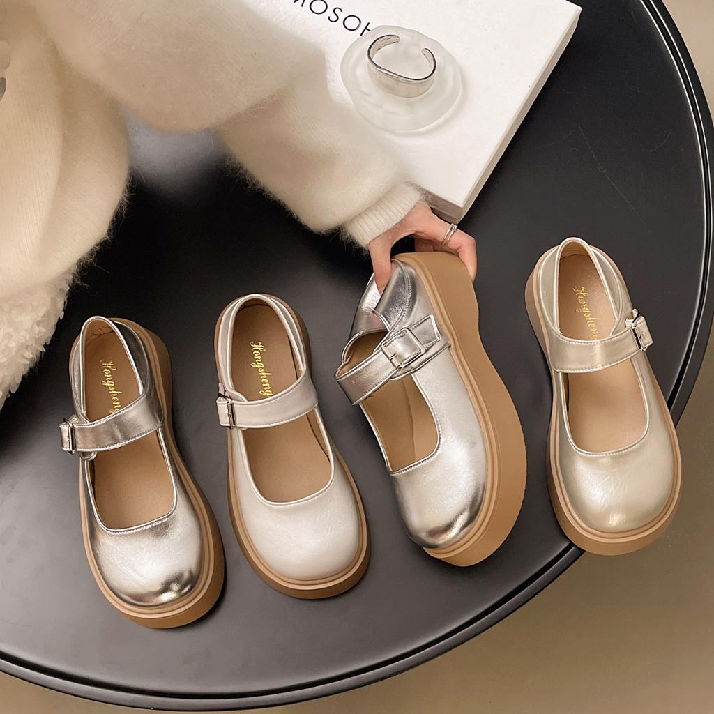 Niche design Mary Jane women's shoes mid-heel soft sole not tired feet 2025 new versatile skirt shows small feet pure desire