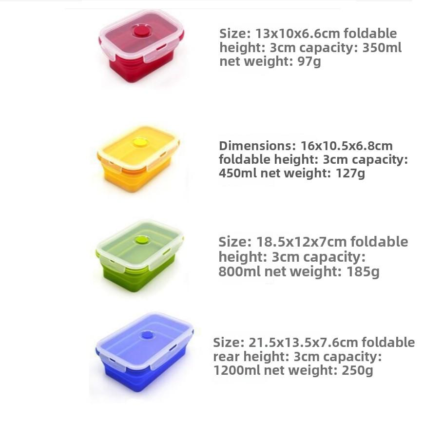 Dinner Box 4 Sets Folding Fresh Food Box Outdoor When The Box Silicone Folding Lunch Box