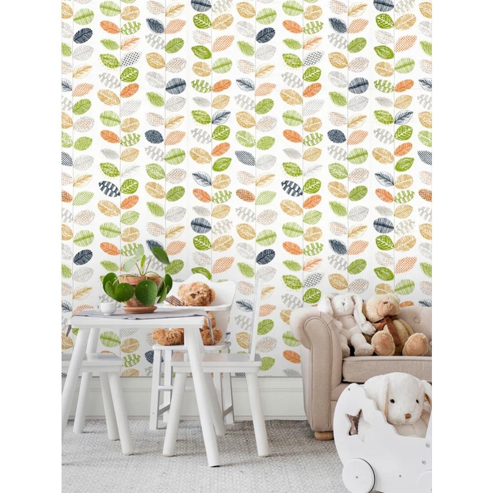 Multi-Color Vinyl Self-Adhesive Contact Paper Peel-and-Stick Leaves Wallpaper Removable for Bedroom Wall Decor