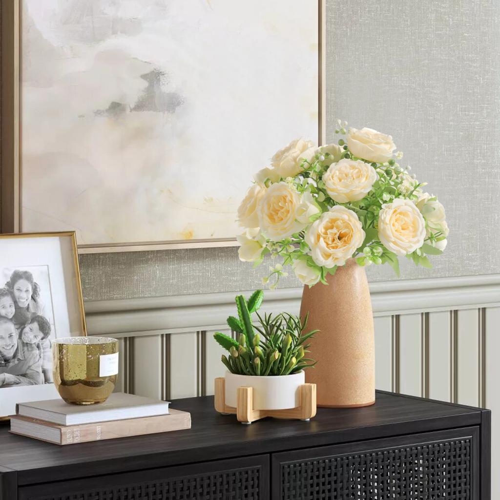 1Pcs Rose Artificial Flowers Bouquet 29CM Fake Flowers for Home Decor Garden Wedding Decoration Outdoor Vase Flower Arrangement