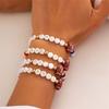 Versatile Unisex Football Charm Letter Beaded Bracelet Elastic Band Handchain for Everyday Wear Street Hand Jewelry