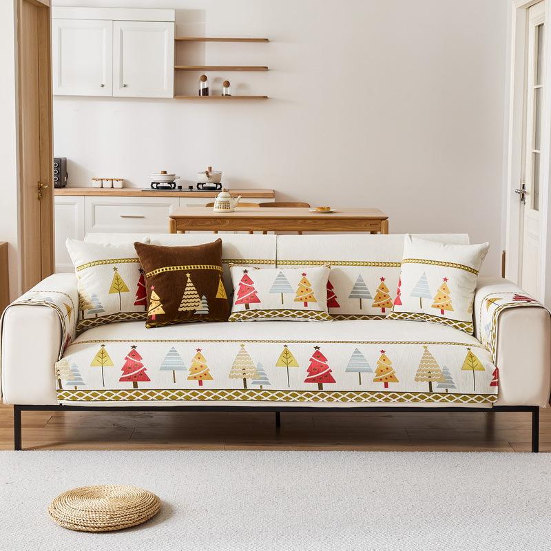 New Sofa Cushion Autumn And Winter Thickened Christmas All-Inclusive Universal Chenille Non-Slip Sofa Cover Dust Cover
