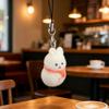 Cute Flocked 3D Resin Bear Keychain Sweet Creative Student Phone Chain Pendant Bag Accessory Phone Strap Gift