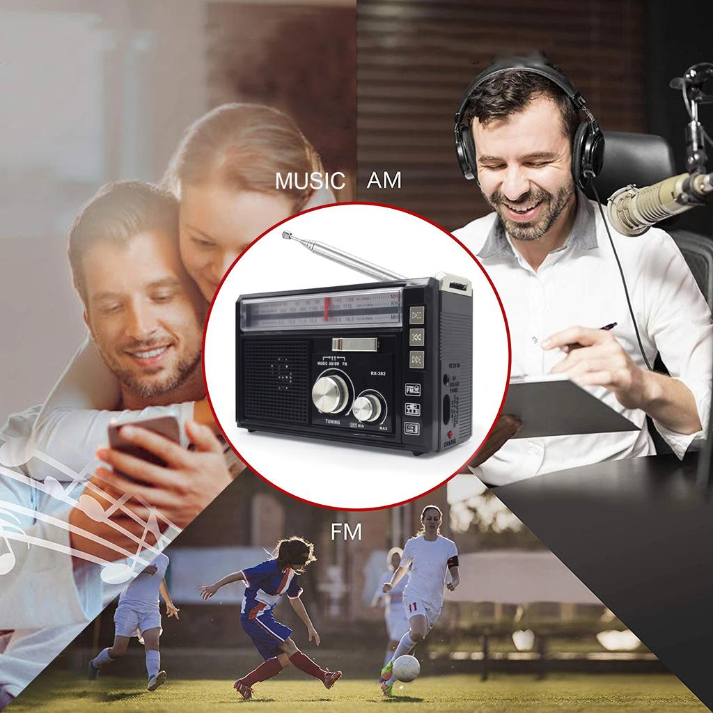 New RX-381 LED Lighting Portable Wireless Bluetooth Speaker AM FM SW Multi-band Radio Speaker with USB/TF MP3 Music Player