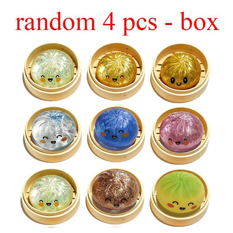 Zachte Dumpling Broodje Squishy Speelgoed Huis Ontspanning Cadeau Idee Realistisch Gestoomd Brood Langzaam Rijzend Glitters Stressbal Fidget Bureau Speelgoed