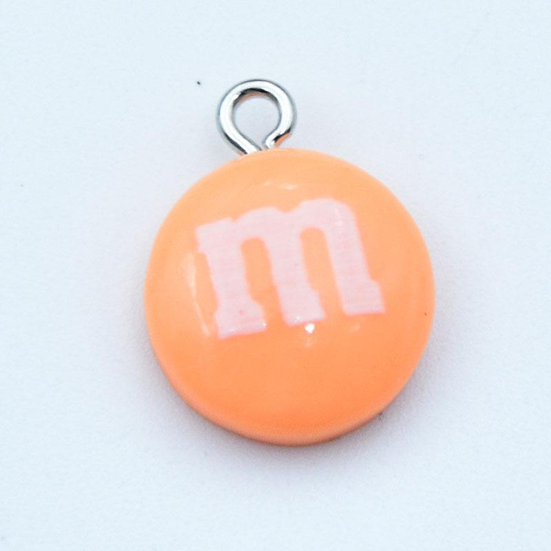 Colorful Candy Toy Ornaments: Resin M&M Chocolate Bean Earrings, Keychains, and DIY Jewelry Pendants.