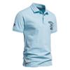 New Cotton Lapel Short-sleeved Men's Shirt Solid Color Embroidered Sports Base Men's POLO Shirt