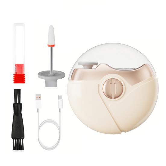 

3-In-1 Electric Nail Clipper 2 Adjustable Speed Kids Adults Seniors Automatic Nail Trimmer Baby Manicure Grinding File Fingernail Cutter Polisher бежевий