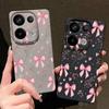 Pink Bowknots Floral Pattern Case For Xiaomi 14T 13T 11T Pro Funda Redmi Note 14 13 12 11 Pro 5G 4G Leather Texture Silicone Cover