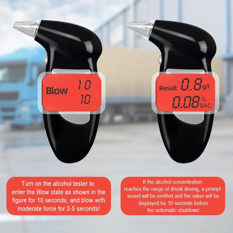 Birds Beak Vehicle Breathalyzer Blowing Digital Display Detector For Vehicle Portable Drink-driving Breathalyzer