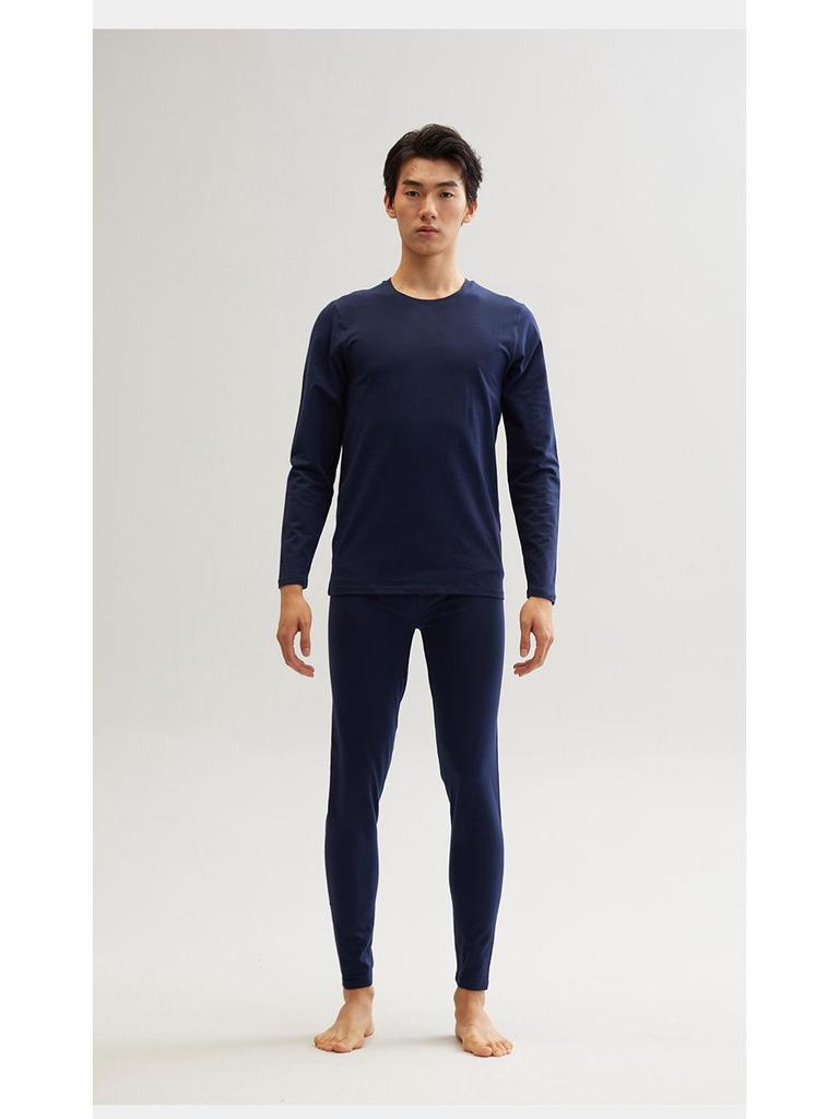 Men's Pure Cotton Autumn Thermal Underwear Set - Sweater and Pants for Youth