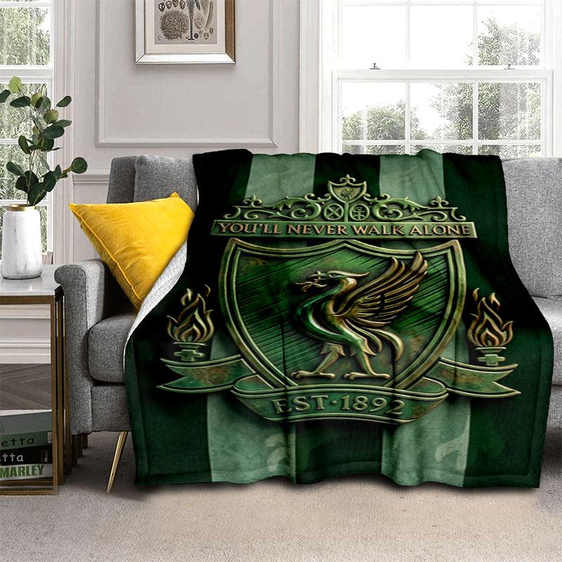 Liverpool Fc Crest Print Blanket Blanket Camping Trip Digital Printing Gift Machine Washable