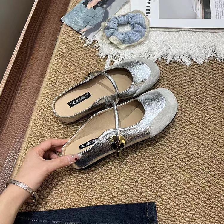 French Inner Heightening Bag Head Half Slippers Women'S Summer Outer Wear Casual Versatile One-Pedal Muller Sandals
