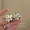 French Sweet Small Fresh Flower Earrings Niche Design Temperament Simple Mori Gardenia Pearl Stud Earrings