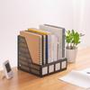 File Storage Box Lightweight Magazine File Holder Desk Organizer with 4 Vertical Compartments File Box Removable Bookend