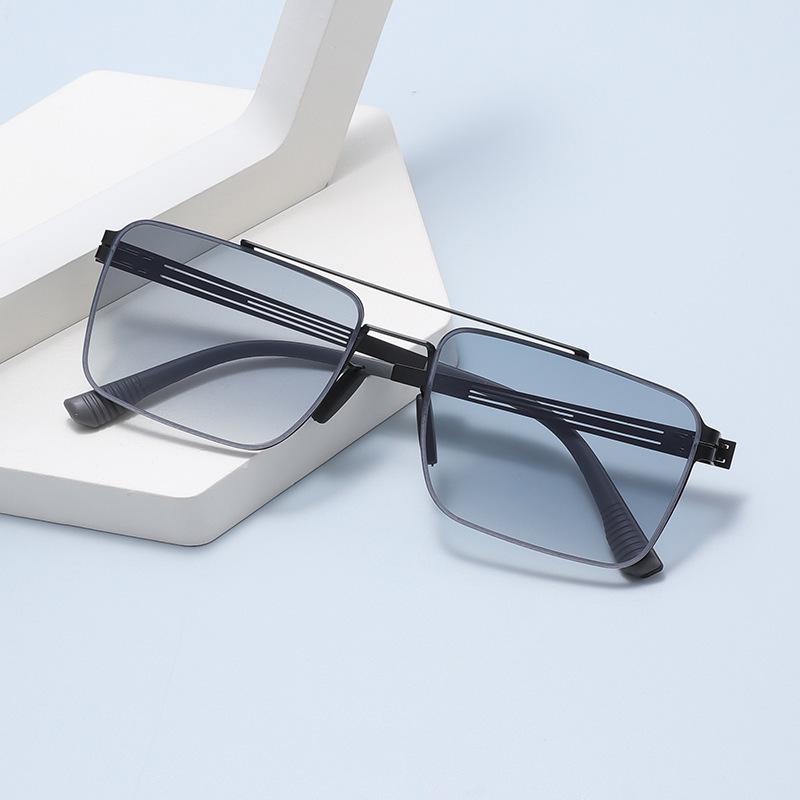 Stainless Steel Night Vision Anti-Glare Color-Changing Sunglasses with Yellow Lenses