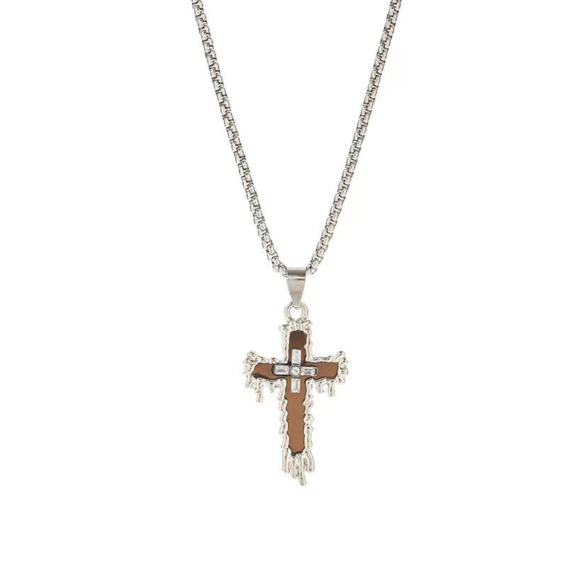 Unisex Hip Hop Cross Necklace & Pendant Hoodie – Fashion Couple Accessory & Commemorative Gift