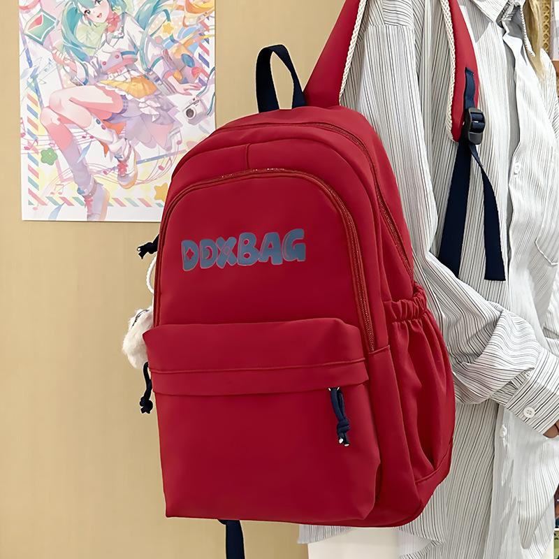 

Japanese ins student schoolbag versatile junior high school high school primary school students high value fashion anti-theft large capacity backpack красный