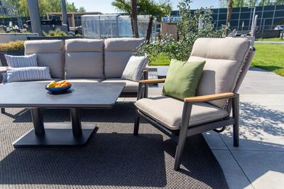 Garden Armchair Bolzano Massimo Aluminum Beige | Anthracite