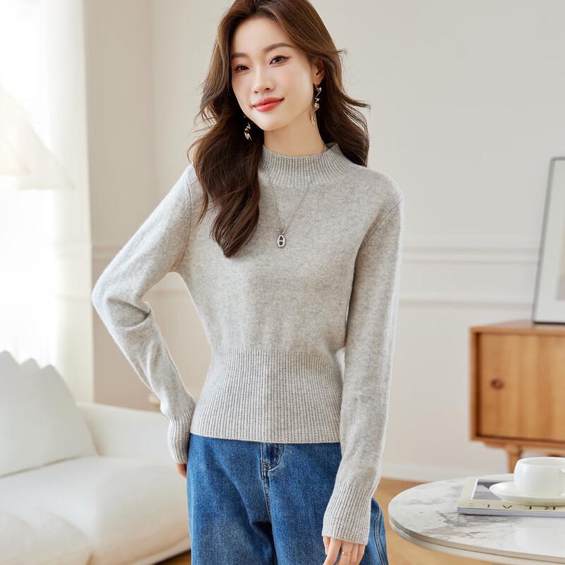 

Женский вязаный свитер Srcr 100% чистая шерсть с высокой талией L