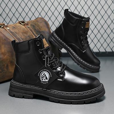 Υψηλής Ποιότητας Ανδρικές Δερμάτινες Μπότες Μοτοσικλέτας Μπότες Πλατφόρμα Casual Ψηλές Μπότες Κλασικές με Κορδόνια Μποτάκια Μποτάκια Άνδρα