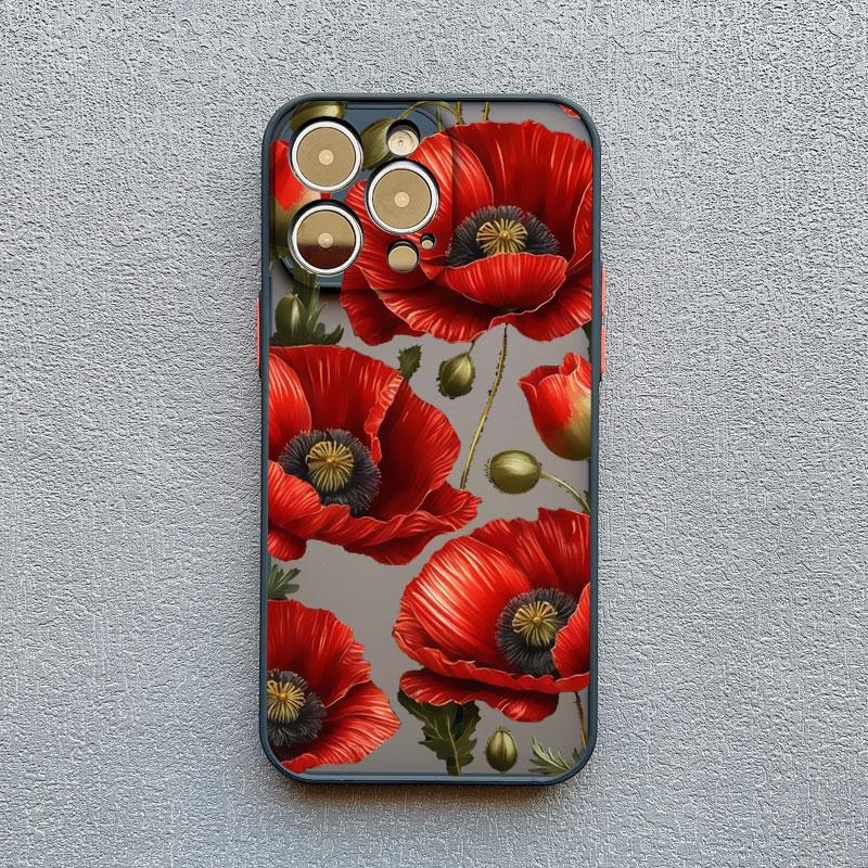 Mohnblüten Blüte Heißes Rotes Case Für iPhone 17 16 12 13 Pro Max Mini 11 14 15 Pro Max XS X XR 7 8 Plus Stoßfeste Rückseitenabdeckungen
