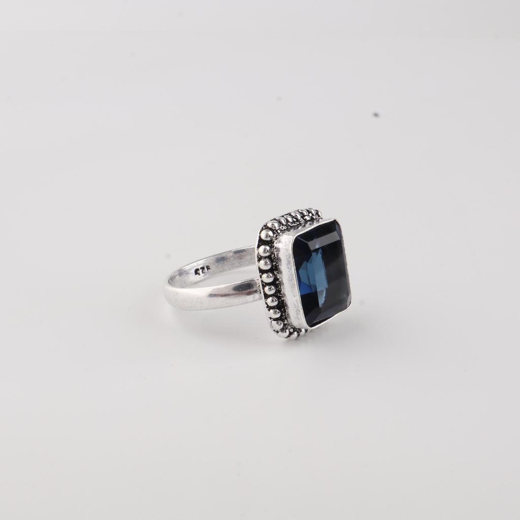 London Blue Topaz Gemstone Handmade 925 Sterling Silver Jewelry Partywear Ring For Love RR-74-12