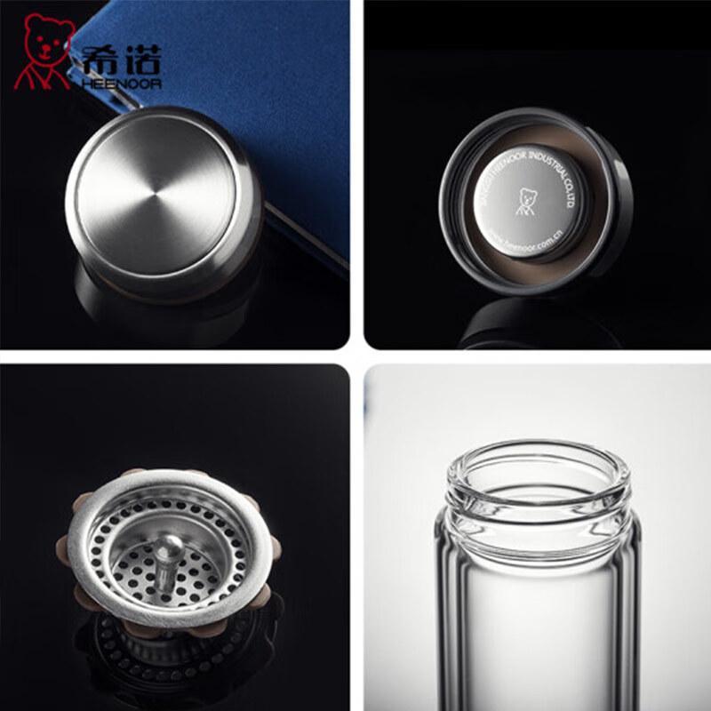 Saino Double-Layer Borosilicate Glass Tea & Water Bottle with Infuser