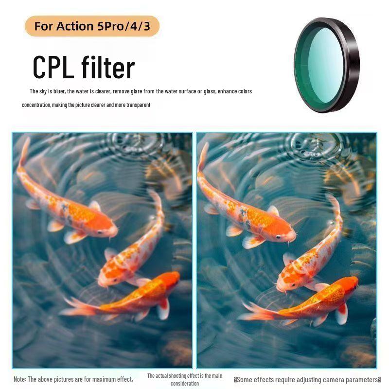 Adjustable ND & CPL Filter for DJI Action 5 Pro/4/3 Cameras