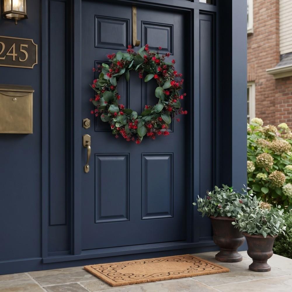 Red Berry Christmas Artificial Plants Decor Xmas Flower Wreath Christmas Home Decoration