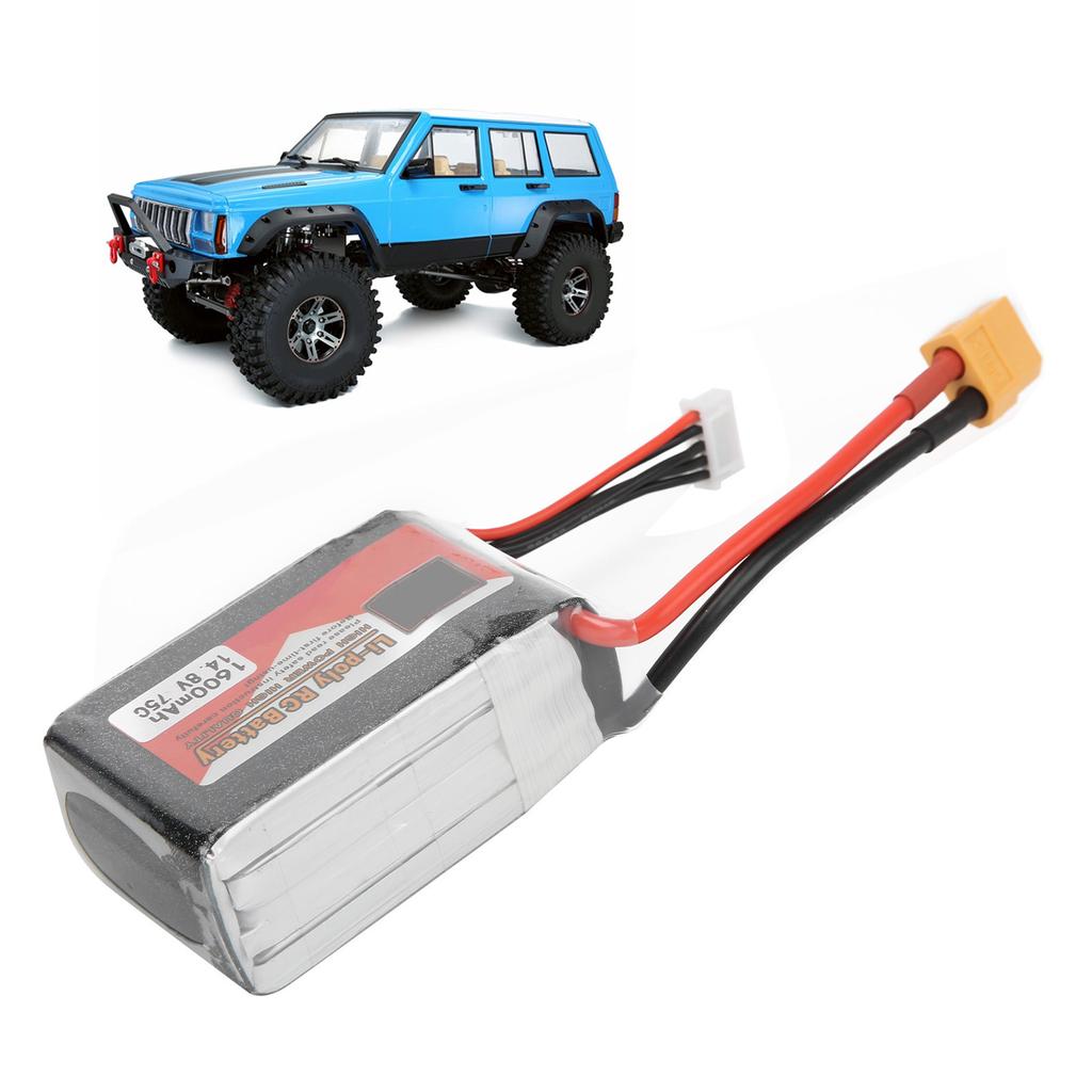 14.8V 4S 1600mAh 75C XT60 Plug RC Car Boat LiPO Battery for FPV Drone Helicopter Batteries