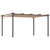 Pergola Gazebo with Adjustable Fabric Roof 3 X 4 M Patio Canopy Aluminum Sun Protection Roofing Patio Garden Grey+Brown