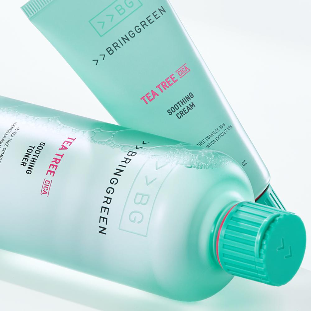 Bring Green Tea Tree Cica Soothing Toner   Cream Set 100ml   2ea + 3ml Serum