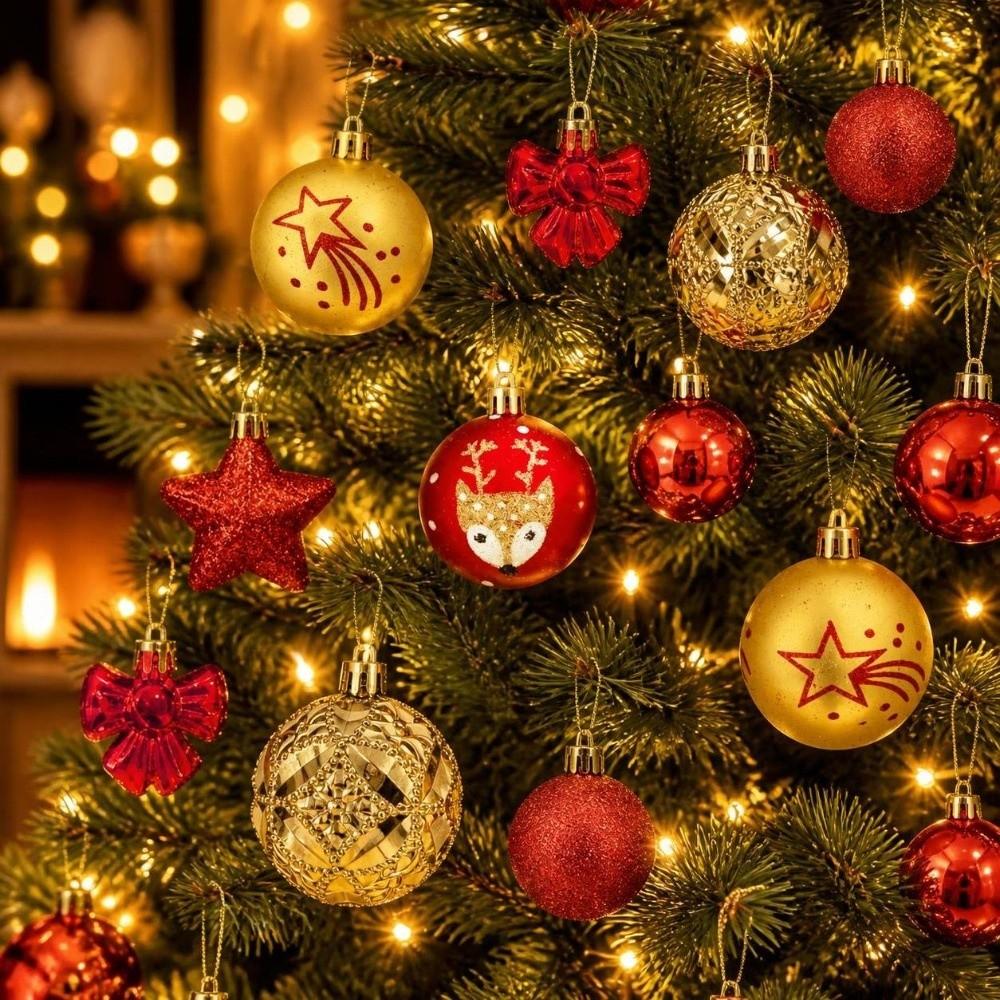35Pcs/Set Creative Christmas Tree Balls 6CM Xmas Baubles Scene Supplies