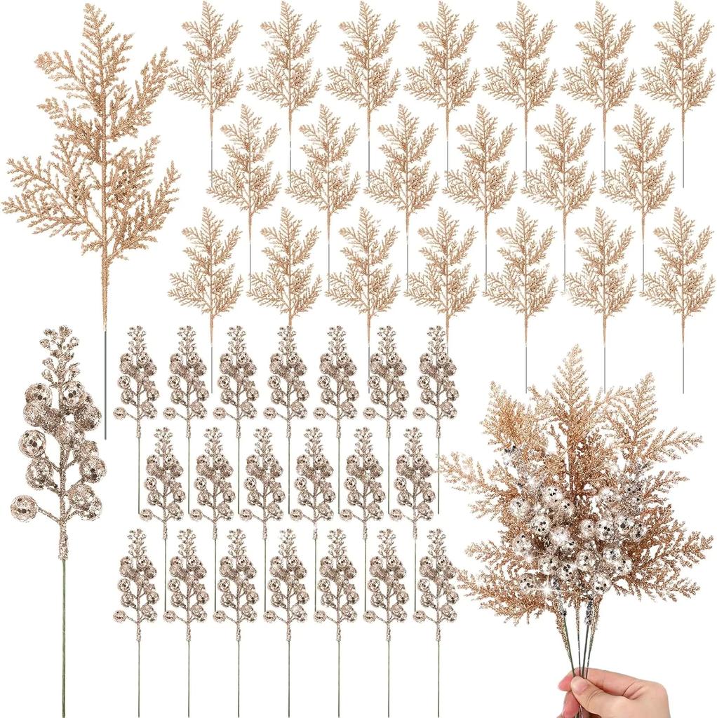 10Pcs Artificial Berry Bouquet Christmas Decoration Xmas Tree Pendant Ornament for Home Room Decor New Year 2026 Gifts Accessory