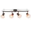 VidaXL Plafonnier avec 4 Projecteurs E14 Noir Cuivre Lampe de Plafond Lustre 244391