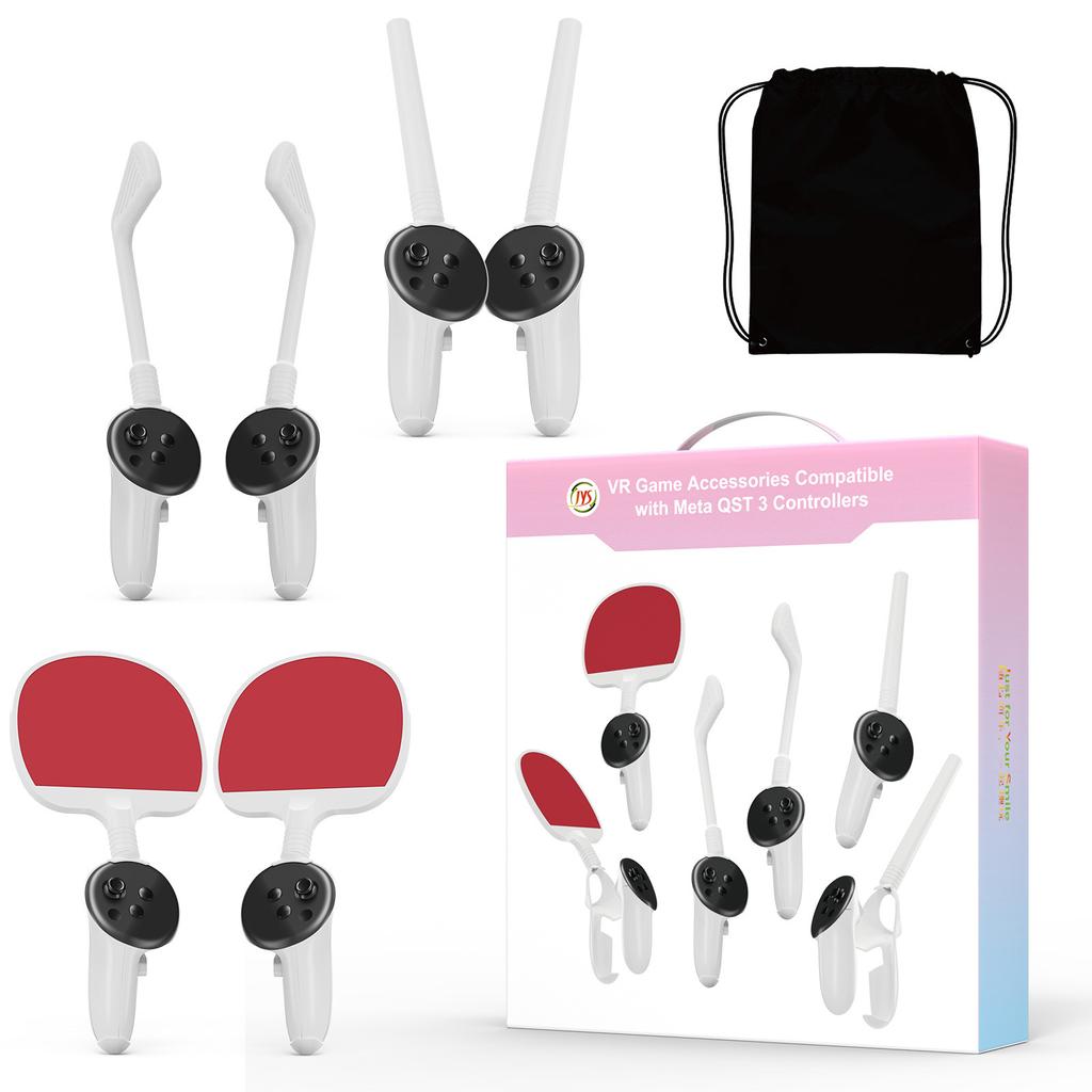VR Game Accessories Table Tennis Racket Golf Club Adapter Controllers Attachment for Oculus Quest 3