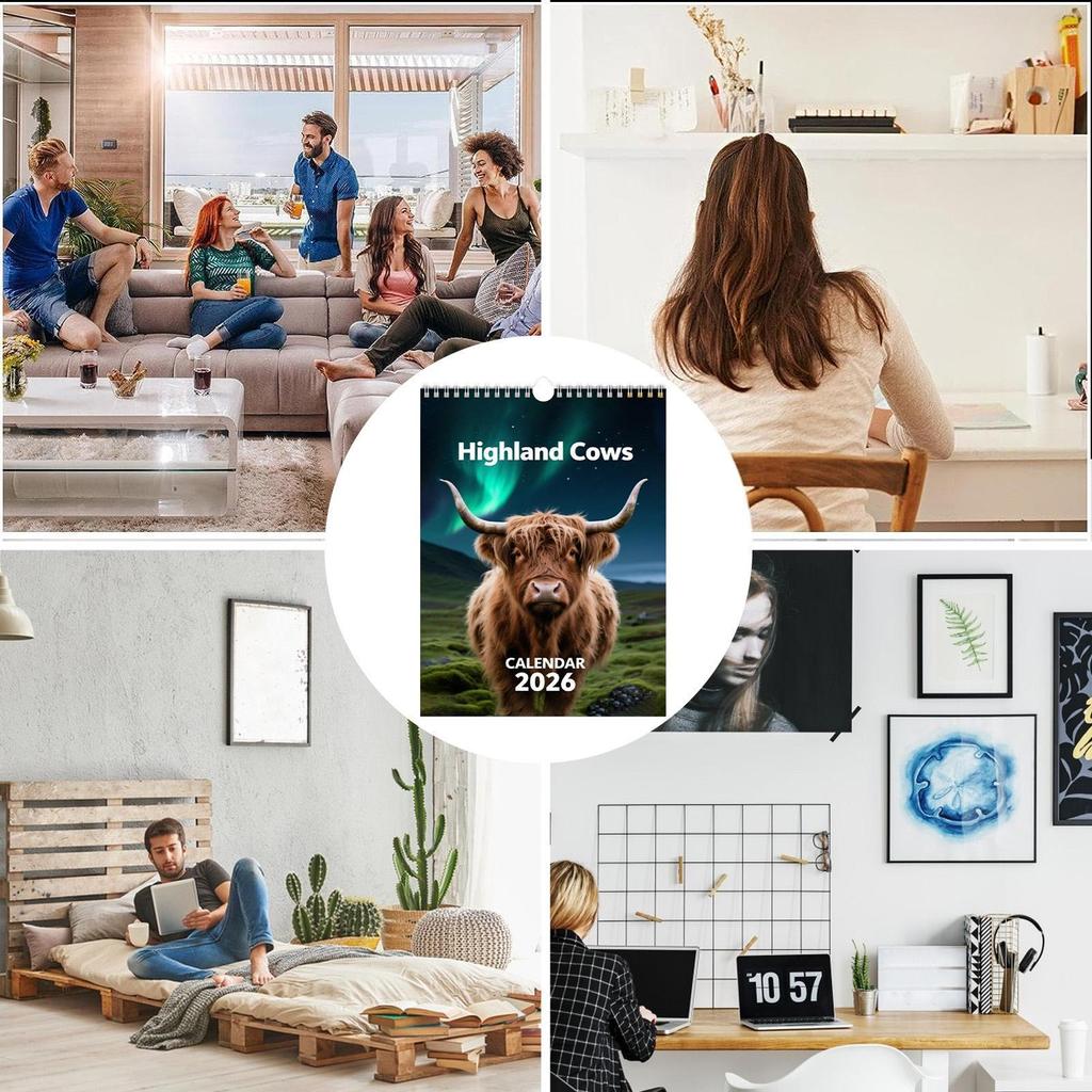 Farm Calendar 2026 12 Month Giftable Home Office Planner Family Planner Cattle Nature Calendar for Animal Lovers Adults Family