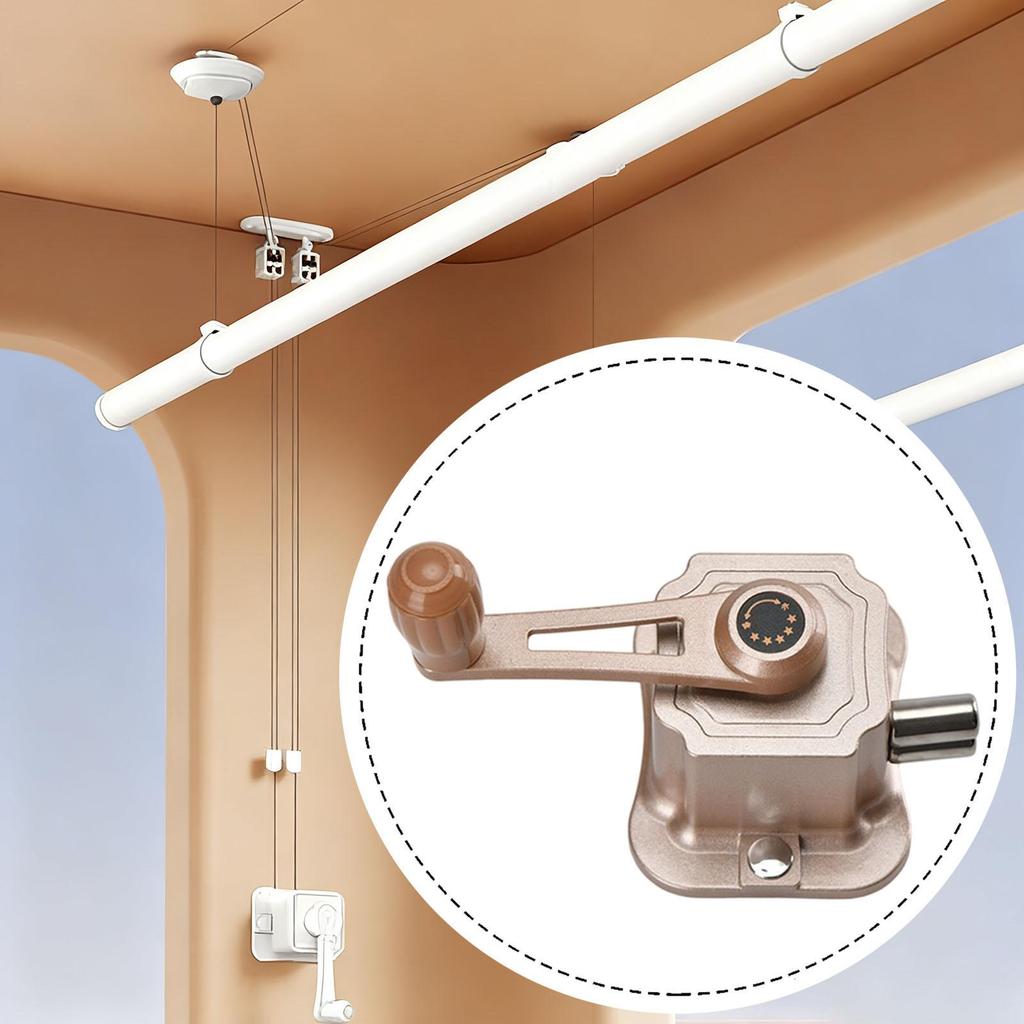 Hand Crank Clothing Hanger Aluminum Alloy Repair Part for Home Folding Clothes Dryer Balcony Laundry Use