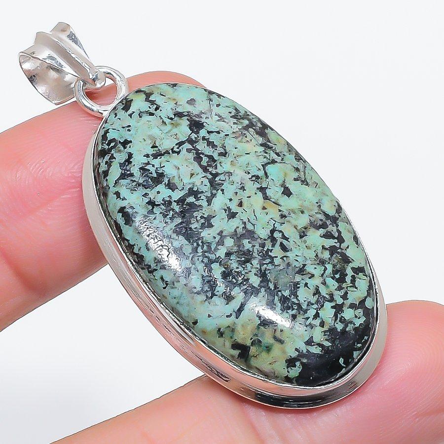 

Natural Tibetan Turquoise 925 Sterling Silver Jewelry Pendant 2.09 A3o17