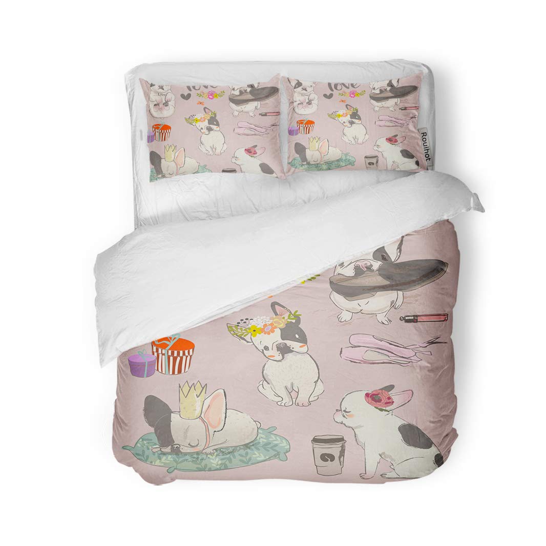 

Пододеяльник с изображением мультяшного бульдога King Queen, комплект постельного белья для щенка шарпея, милый питомец, щенок, собачка, пододеяльник из полиэстера EU single(135x200cm)