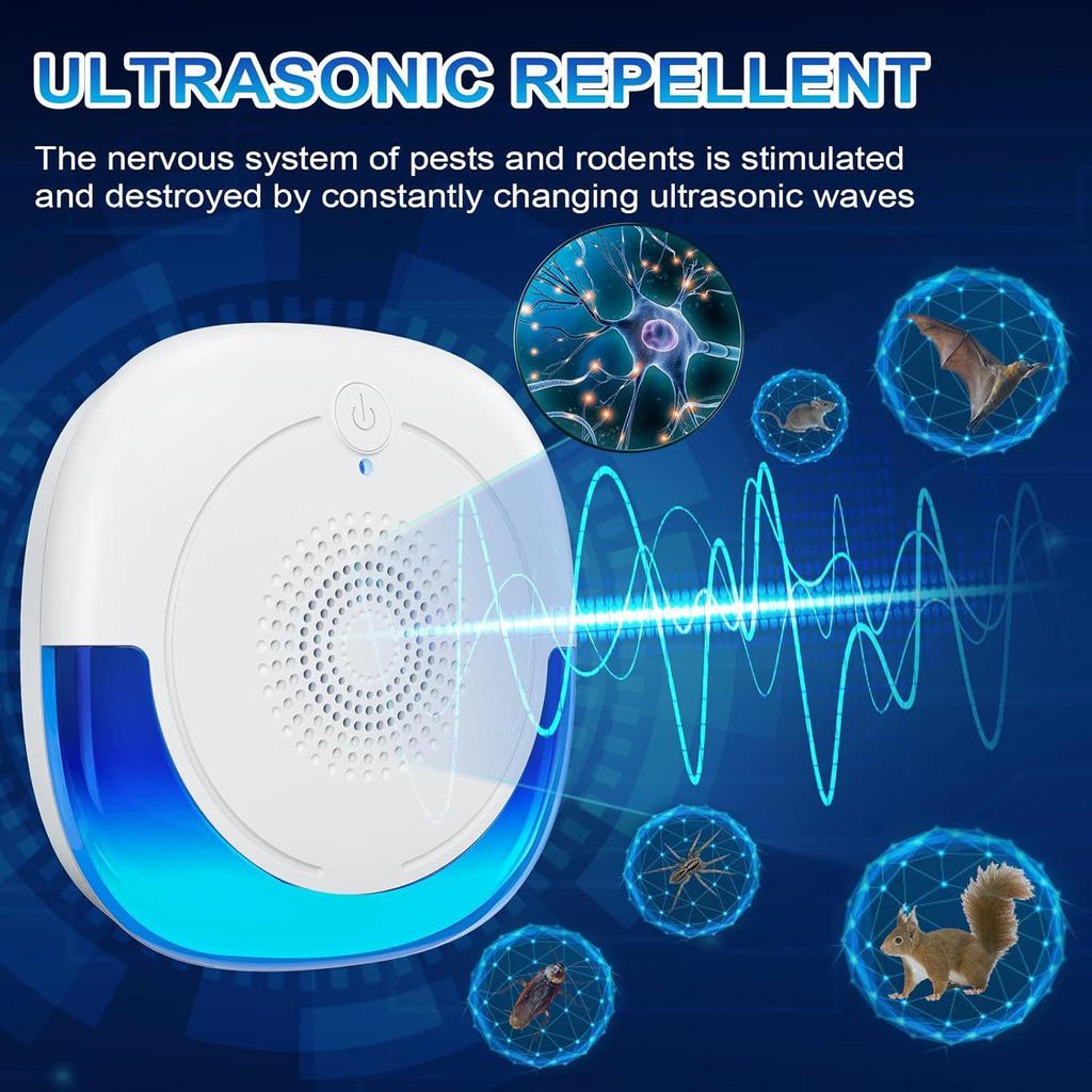 Ultrasonic Pest Repeller: Cockroaches, Rodents, Insects & Mosquitoes Control Device