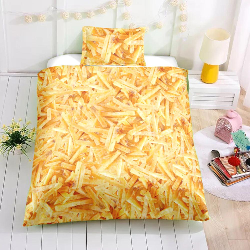 2023 New Style 3D Foods Printing Duvet Cover Microfiber Soft Bedding Cover Set Teens Boys Delicious Bedding Sets Polyester Pillowcase