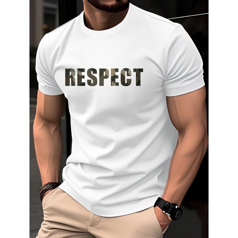Men's T-shirt 3D Letter Printed Short Sleeved Shirt