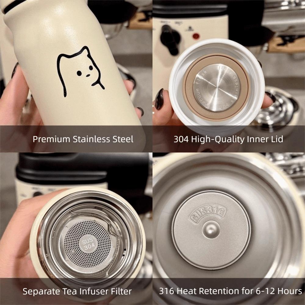 Hochkapazitäts-Katzen-Isolierbecher 320 ml Thermos-Wasserflasche Thermos-Vakuumbecher für Büroangestellte