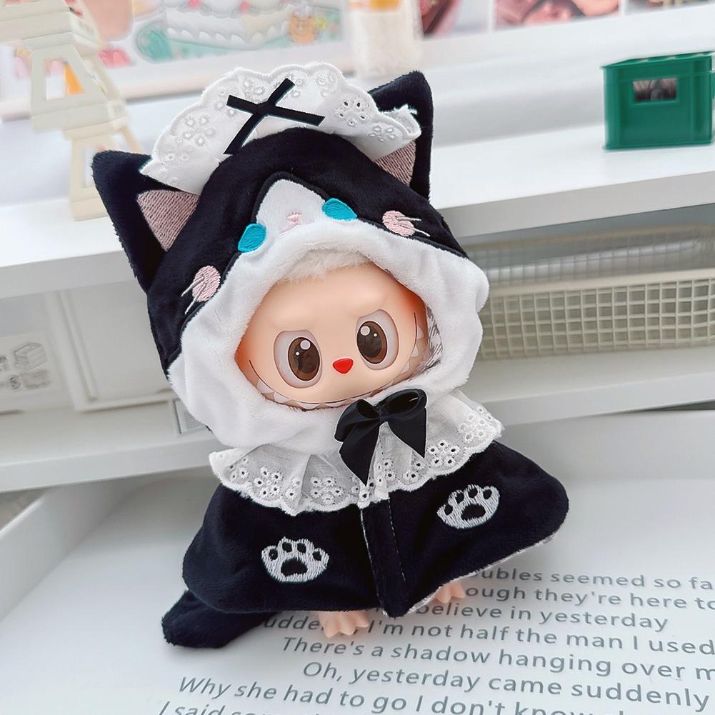 For 17cm Labubu Doll Clothes Fashion Clothes Cloak Doll Clothes Color Match Cape Dolls Accessories Cute Decoration Little Clothes