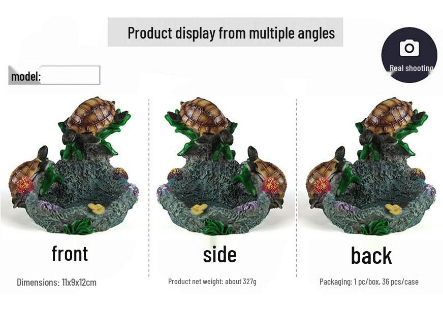 Resin Reptile & Turtle Water and Food Basin - Small Round Feeder Dish