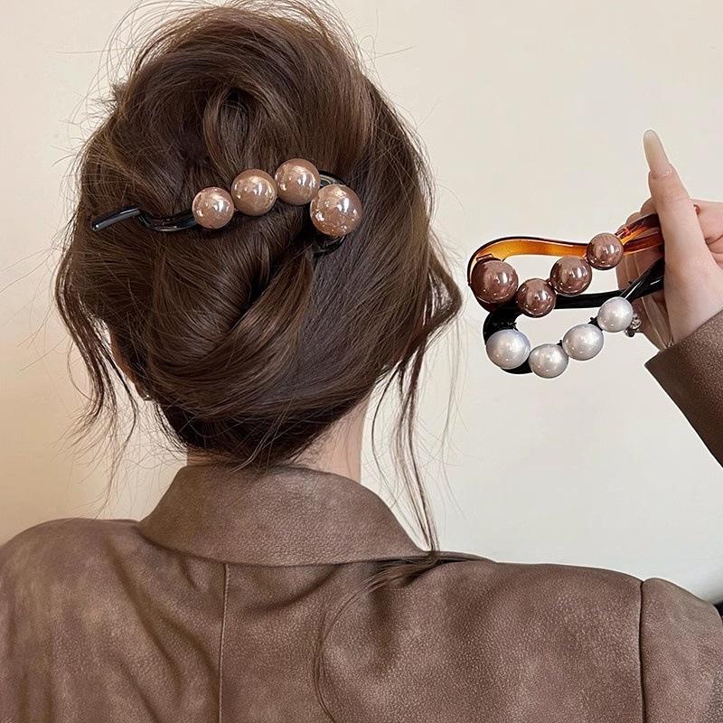 Elegant Large Simulation Pearl Hair Clip Clamp For Women New Vintage Twist Hairpins Hairgrip Barrettes Girls Hair Accessories Headwear